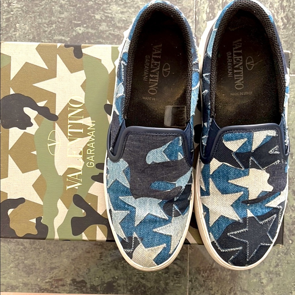 Valentino Garavani Blue Star Slip-On Shoes